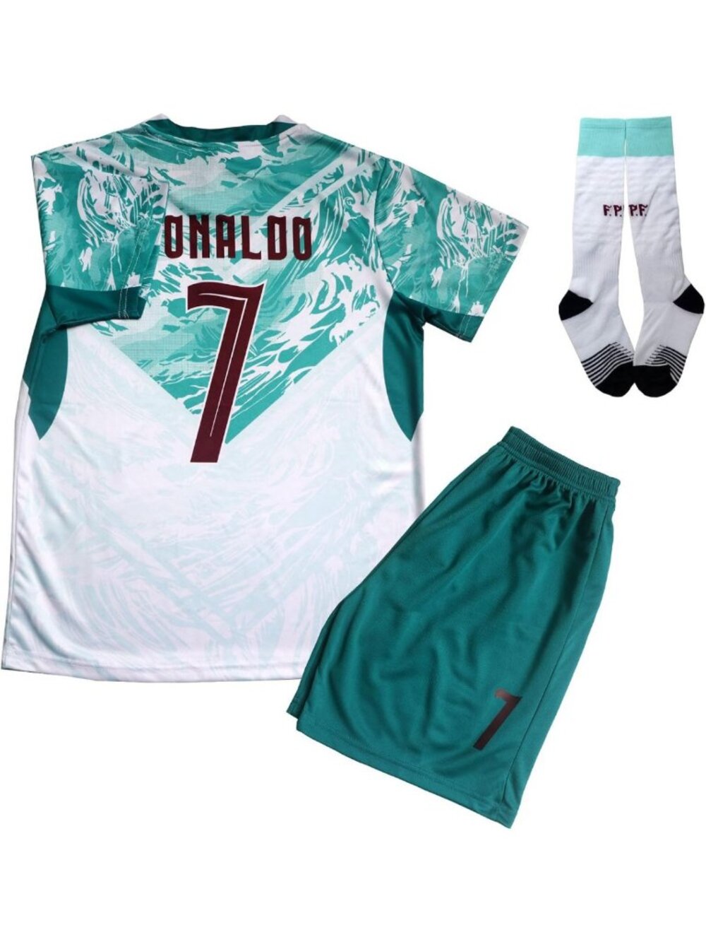 Youth Soccer Jersey, Shorts & Socks Kit - No Kids Football Uniform, Sizes 7